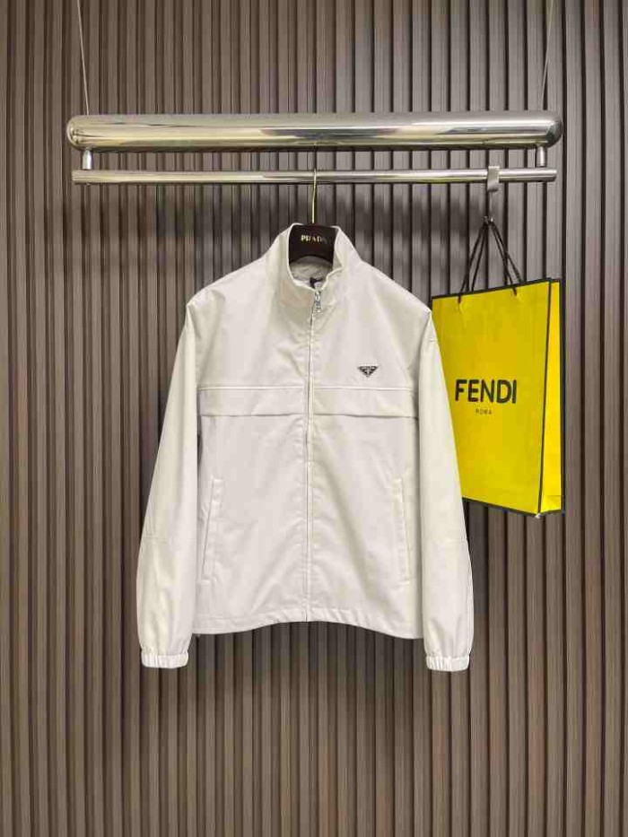 PRADA2006 프라다 하이넥 자켓  아이보리
