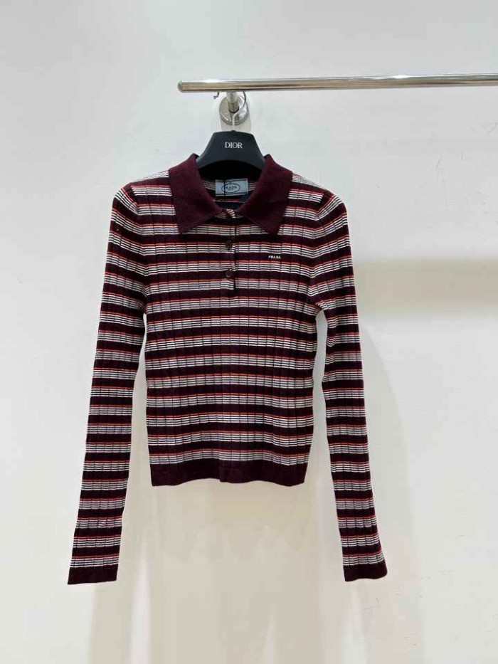 PRADA2019 프라다 POLO 울니트 긴팔티 여성  