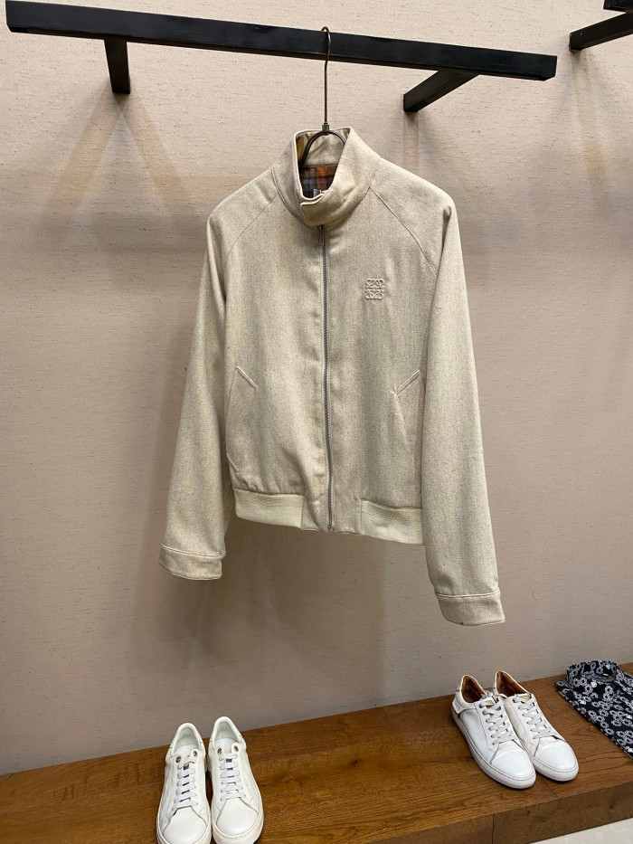 LOEWE2004 로에베 울 하이넥 자켓  그레이 