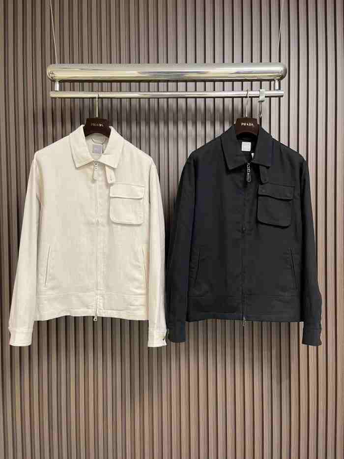 DIOR2004 디올 양방향 지퍼 면린넨 자켓  블랙/아이보리