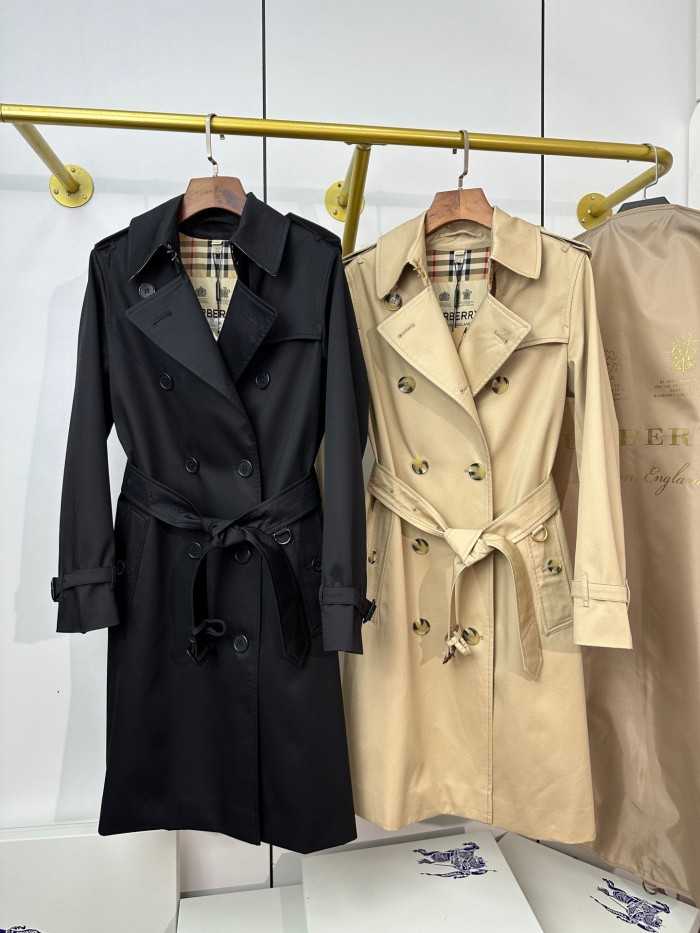 BURBERRY2017 버버리 컨싱턴 미디엄 길이 트렌치코트 여자 허니 베이지/블랙 