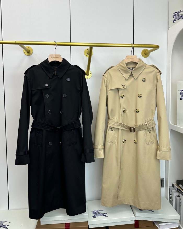 BURBERRY2020 버버리 컨싱턴 롱길이 트렌치코트 남자 허니 베이지/블랙 