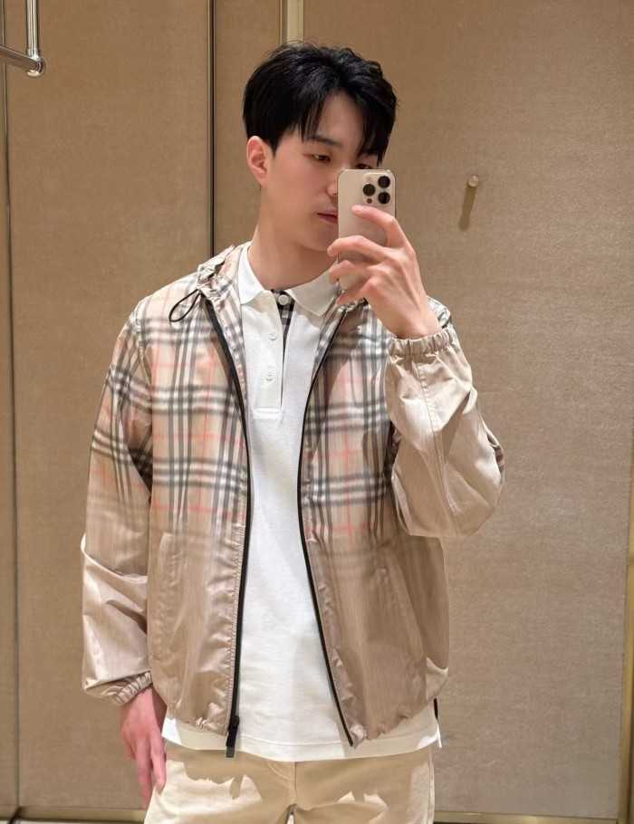 BURBERRY2046 버버리 후두 체크 자겟 남여  