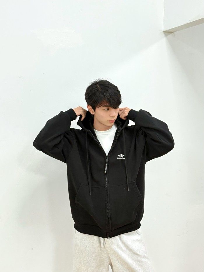 BALENCIAGA2005 발렌시아가 후드 벨벳 자켓  블랙 